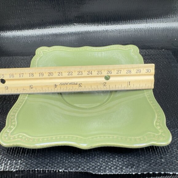 Pierre Deux Teacup And Saucer Set Ceramic Made In Portugal Cup Plate Set Green - Picture 7 of 16